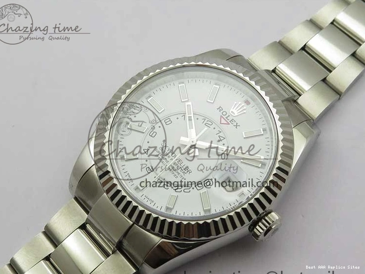 Good Copy Rolex Watches TechFriendly Bracelet to 2880 White Best Dial 326934 1:1 on 23J Edition Asian SS Noob SS Sky-Dweller 1219